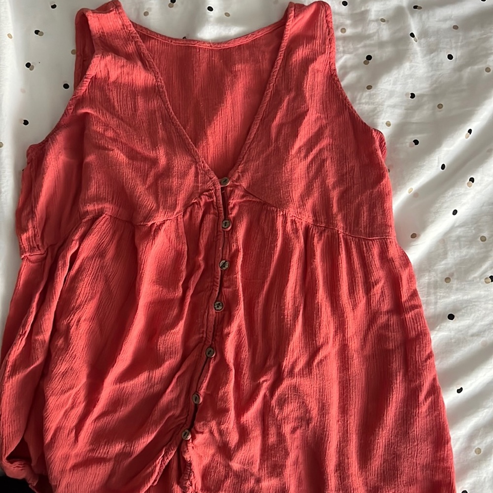 Orange flowy tank top